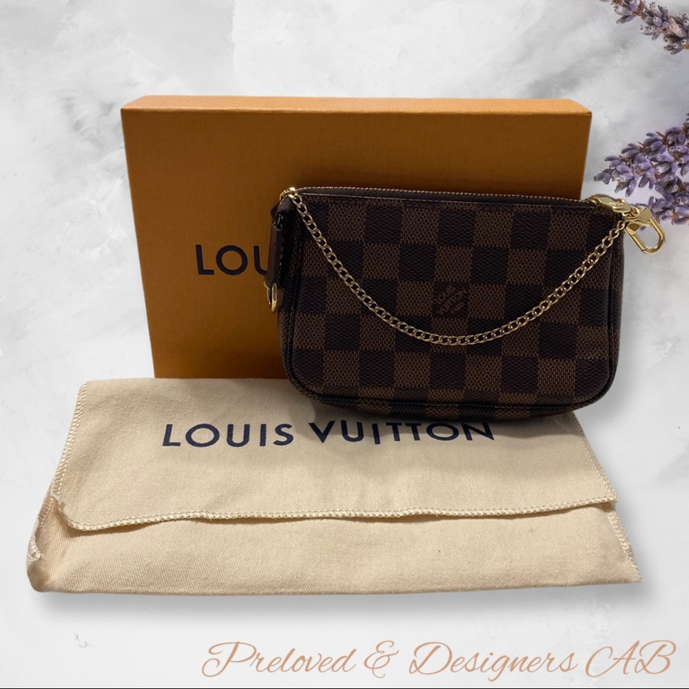 Authentic LV  Mini Pochette in Damier Ebene